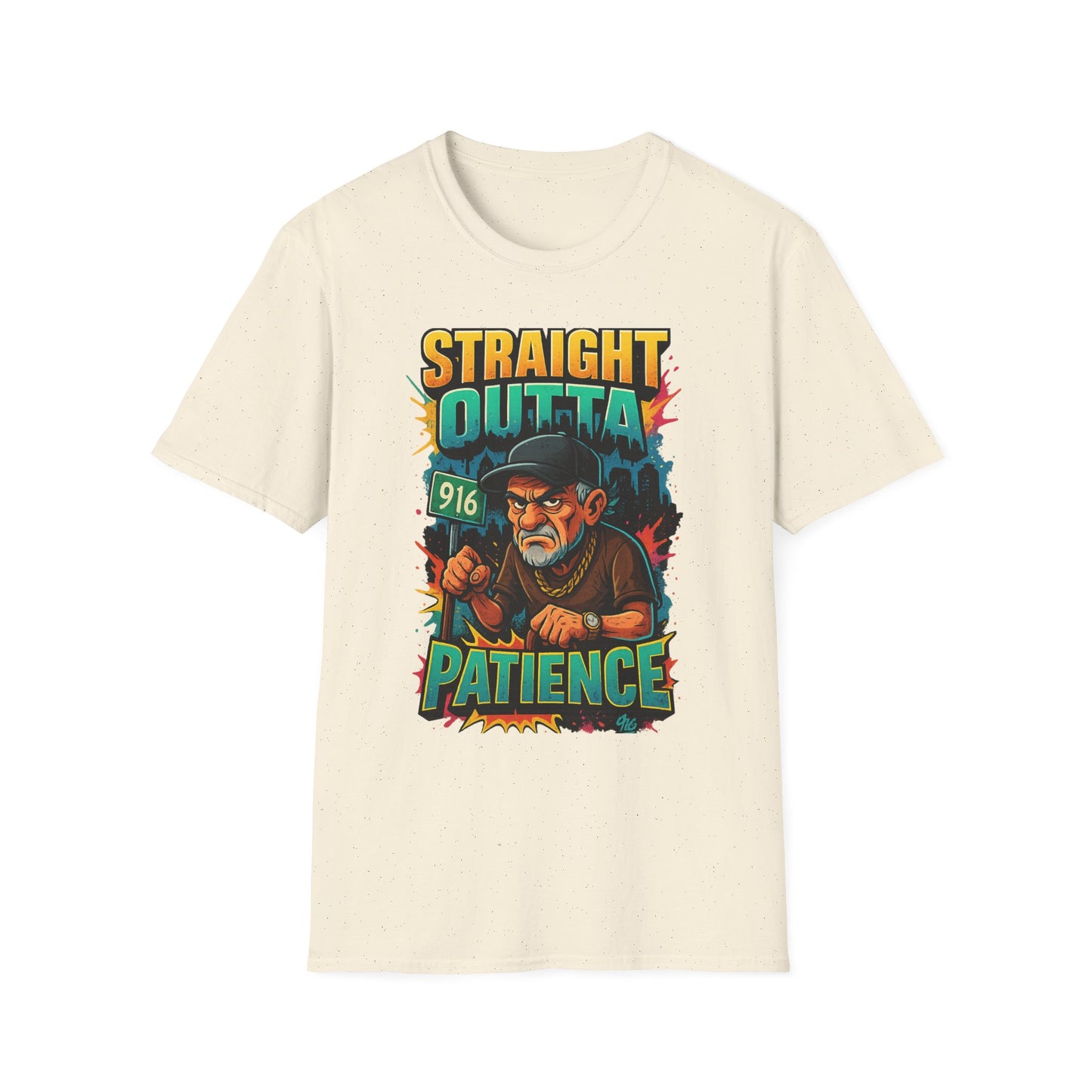 Straight Outta Patience Unisex T-Shirt - Funny Graphic Tee for Men and Women, Gift for Birthdays, Anniversaries, Casual Wear, Humor Fashion