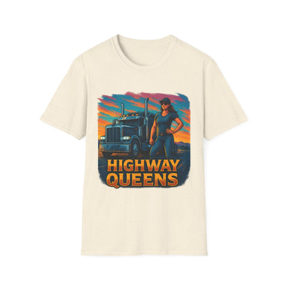 Highway Queens Unisex T-Shirt, Truck Driver Tee, Road Trip Shirt, Casual Gift, Women's Empowerment Apparel