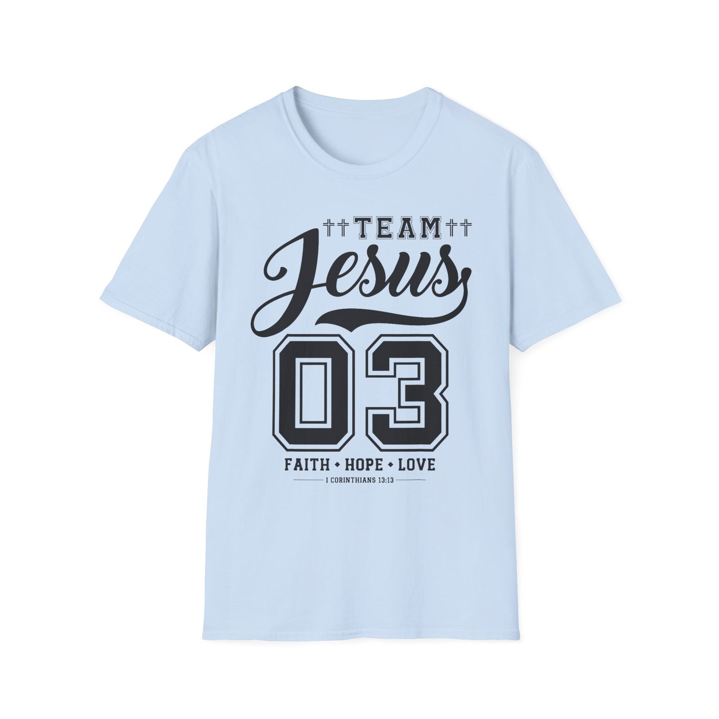 Team Jesus Unisex Softstyle T-Shirt - Faith Hope Love Graphic Tee, Christian Apparel, Church Event Wear, Gift for Believers, [...]