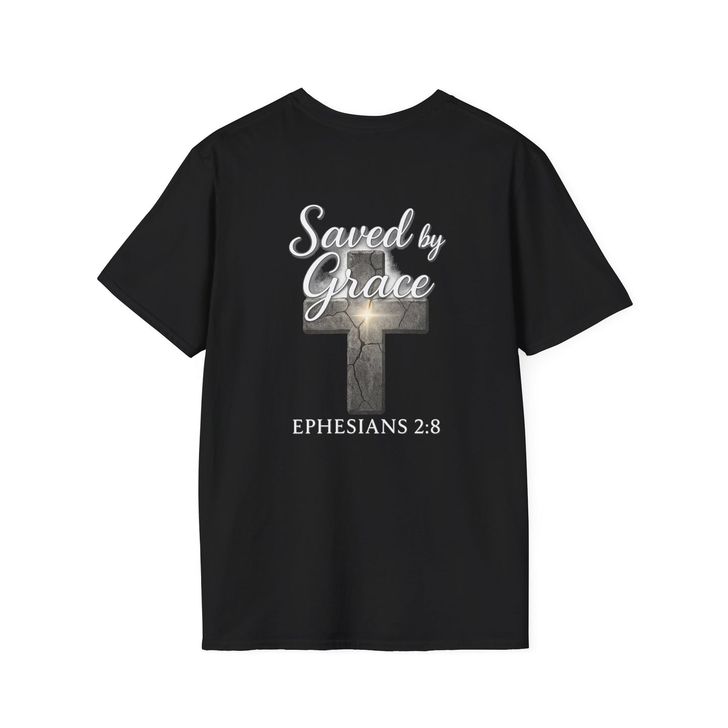 Christian Graphic Tee, Saved by Grace Shirt, Ephesians 2:8 T-Shirt, Unisex Faith Apparel, Inspirational Clothing
