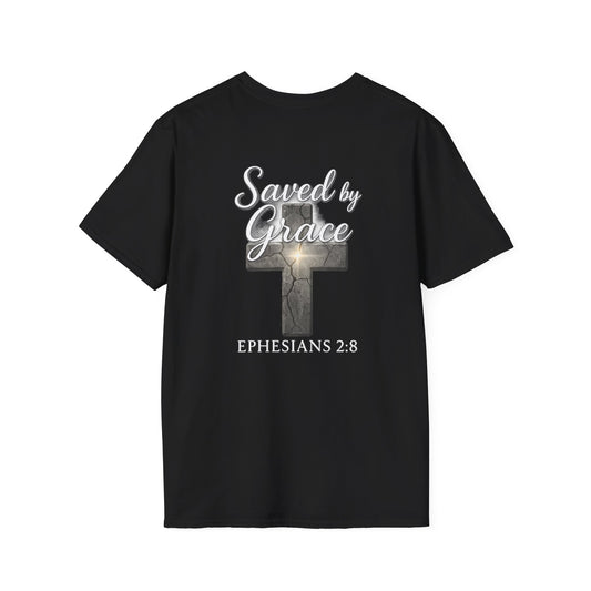 Christian Graphic Tee, Saved by Grace Shirt, Ephesians 2:8 T-Shirt, Unisex Faith Apparel, Inspirational Clothing