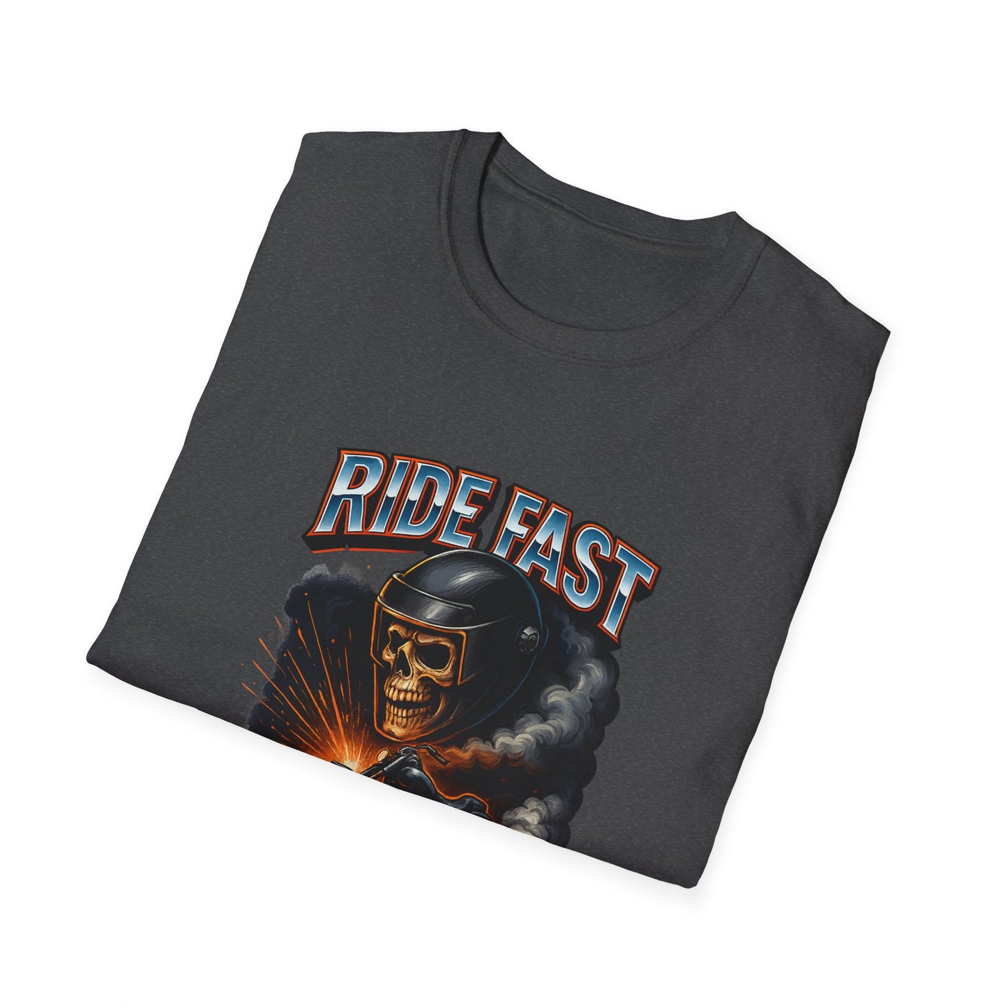 Ride Fast, Die Last Graphic Tee - Unisex Softstyle T-Shirt, Biker Gift, Motorcycle Apparel, Casual Wear, Ride Culture Shirt