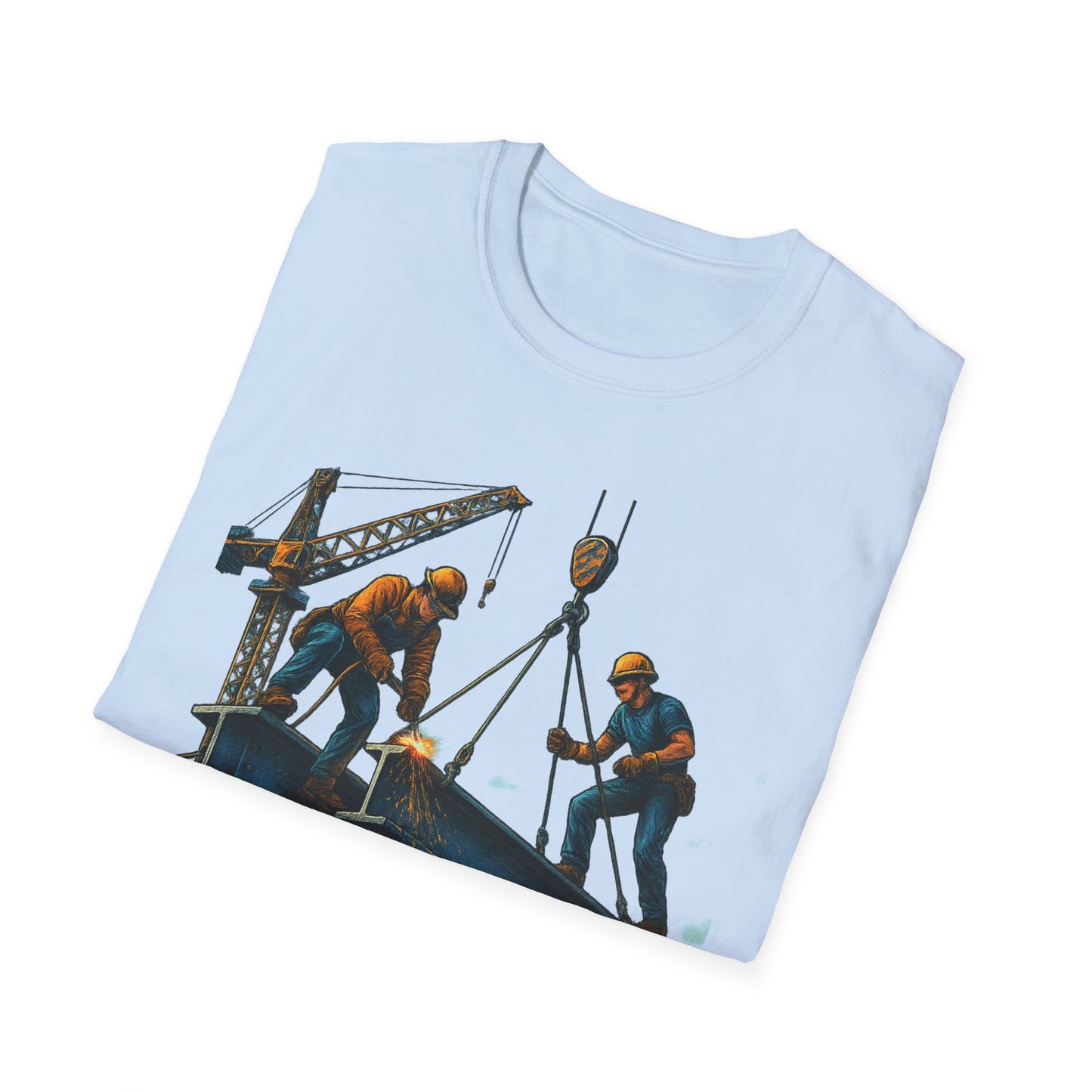 Steel Titans Unisex Softstyle T-Shirt | Construction Work Tee, Gift for Builders, Father's Day Shirt, Casual Workwear, Unique Graphic Tee