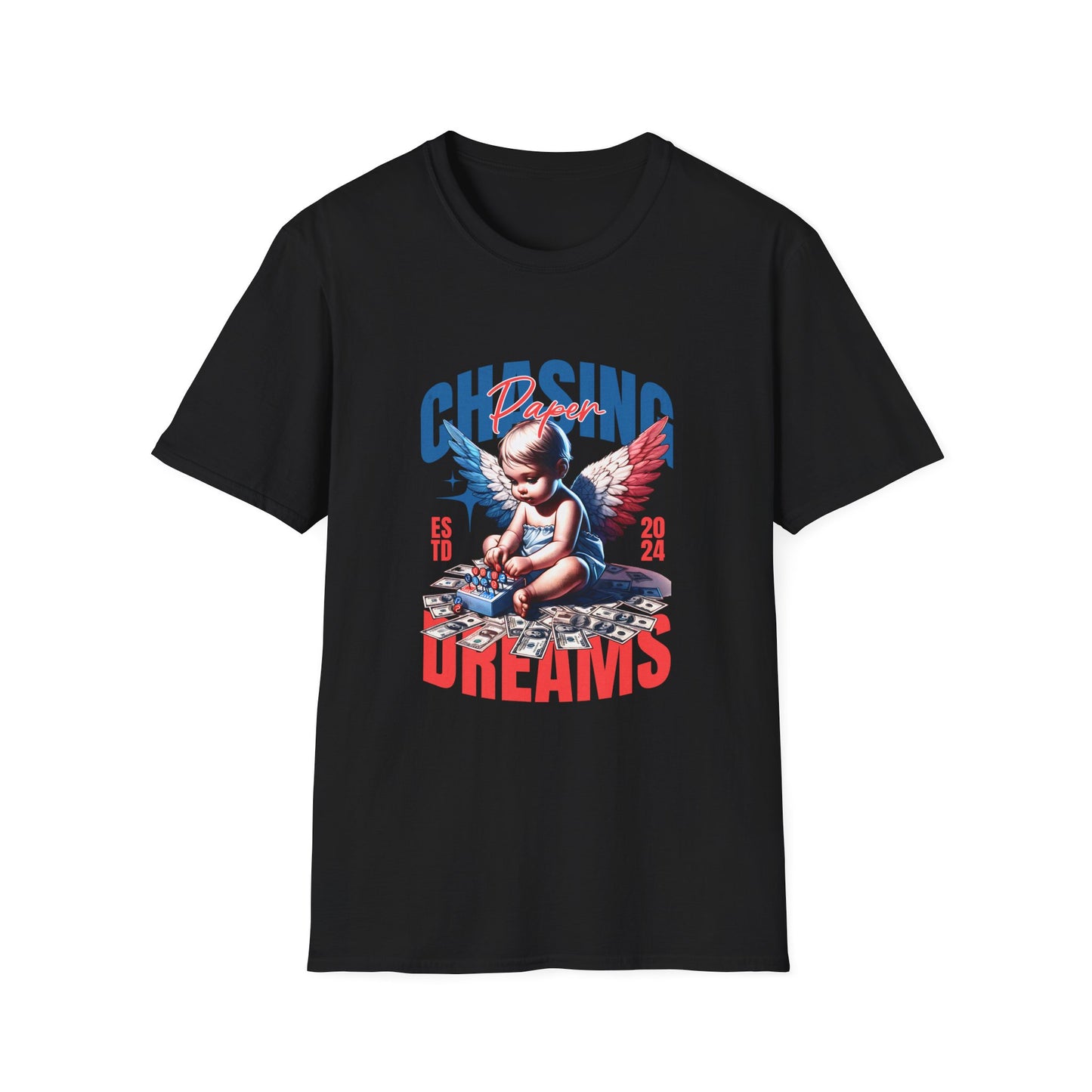 Chasing Dreams Unisex Softstyle T-Shirt, Motivational Tee, Gift for Dreamers, Casual Wear, Inspirational Apparel, Creative Spirit
