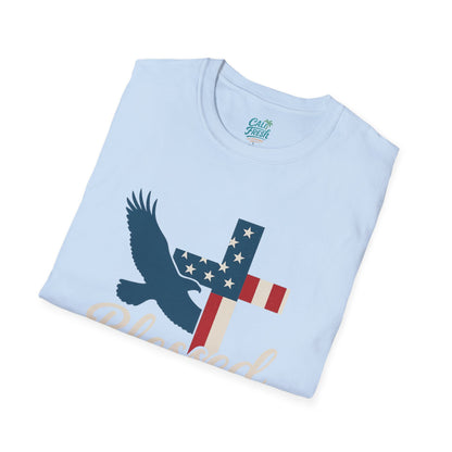 Blessed & Free Unisex T-Shirt | Inspirational American Flag Tee, Faith-Based Gift, Patriotic Apparel, Comfort Fit, Everyday Wear