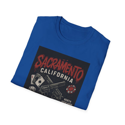 Sacramento Graphic Tee - Unisex Softstyle T-Shirt, California Apparel, Cool Casual Wear, Gift for Gamblers, Vintage Design