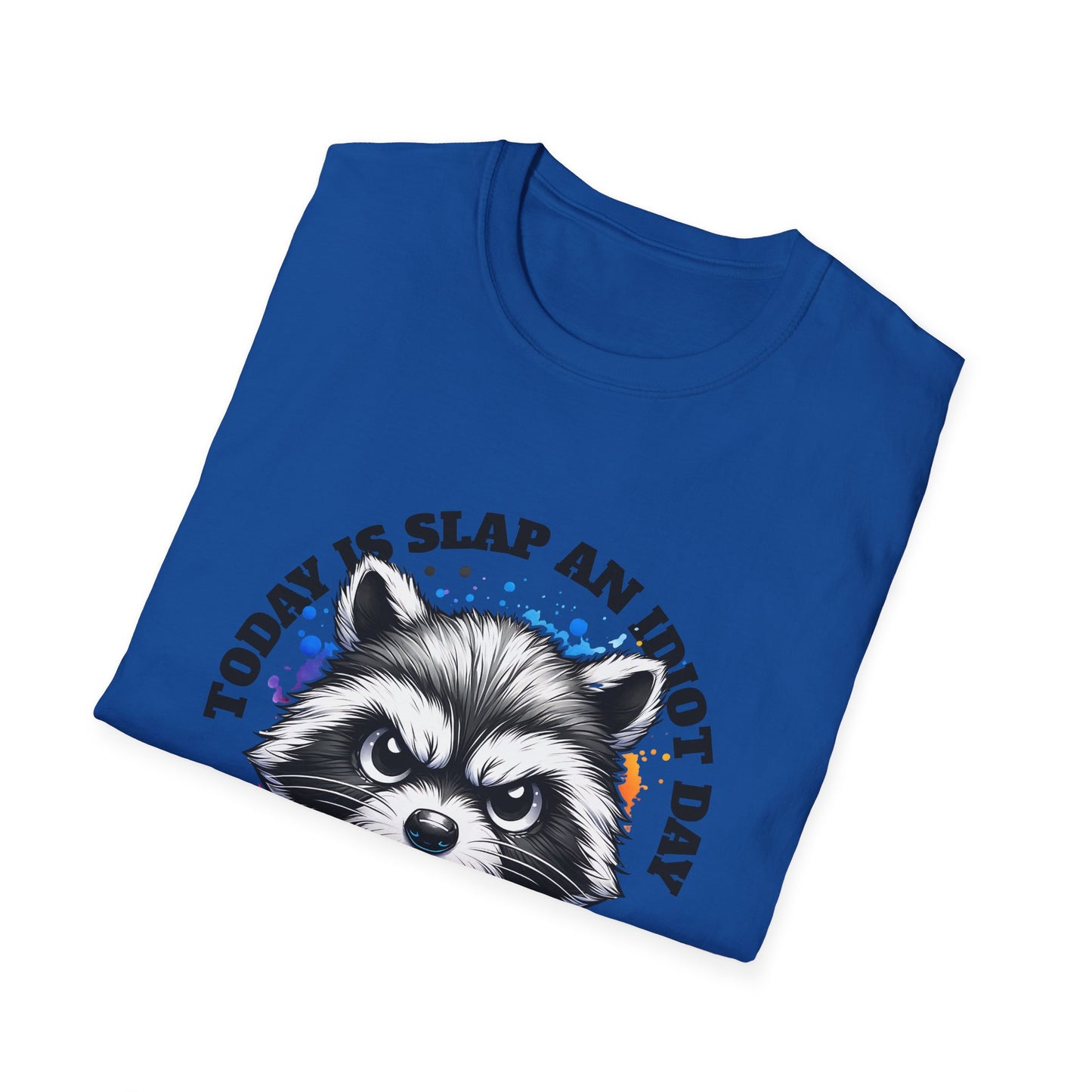 Funny Raccoon T-Shirt, Gift for Friends, Quirky Humor Shirt, Casual Wear, Slap an Idiot Day Tee, Birthday or Occasion Top