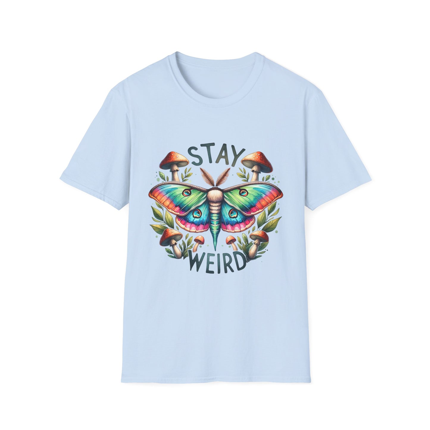 Stay Weird Unisex Softstyle T-Shirt - Fun Graphic Tee for Quirky Souls, Casual Wear, Gift for Birthday, Festival