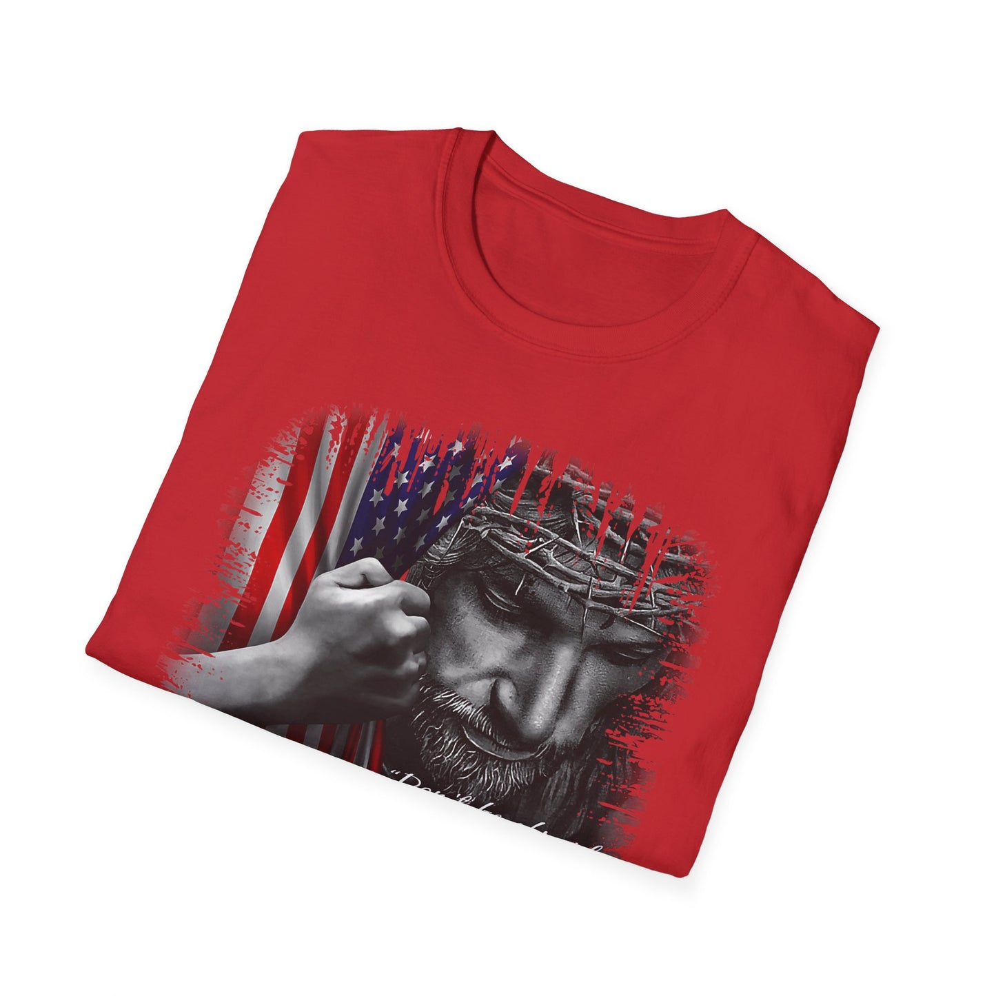 Patriotic Graphic T-Shirt - Unisex Softstyle Tee, Faith-Inspired Apparel, 4th of July, Memorial Day, Inspirational Gift