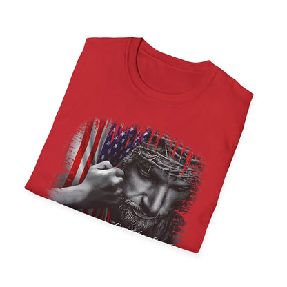 Patriotic Graphic T-Shirt - Unisex Softstyle Tee, Faith-Inspired Apparel, 4th of July, Memorial Day, Inspirational Gift