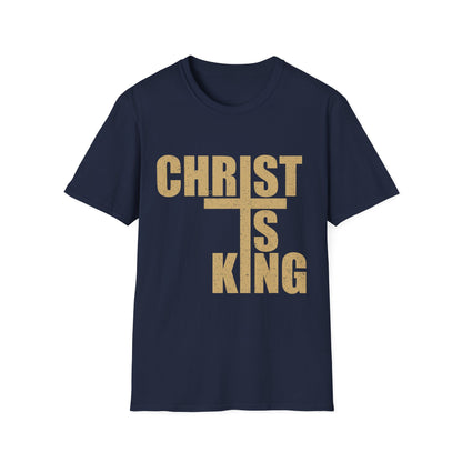 Christ is King Unisex Softstyle T-Shirt, Faith-Based Apparel, Religious Gift, Christian Tee, Versatile Casual Wear, Perfect for Holidays