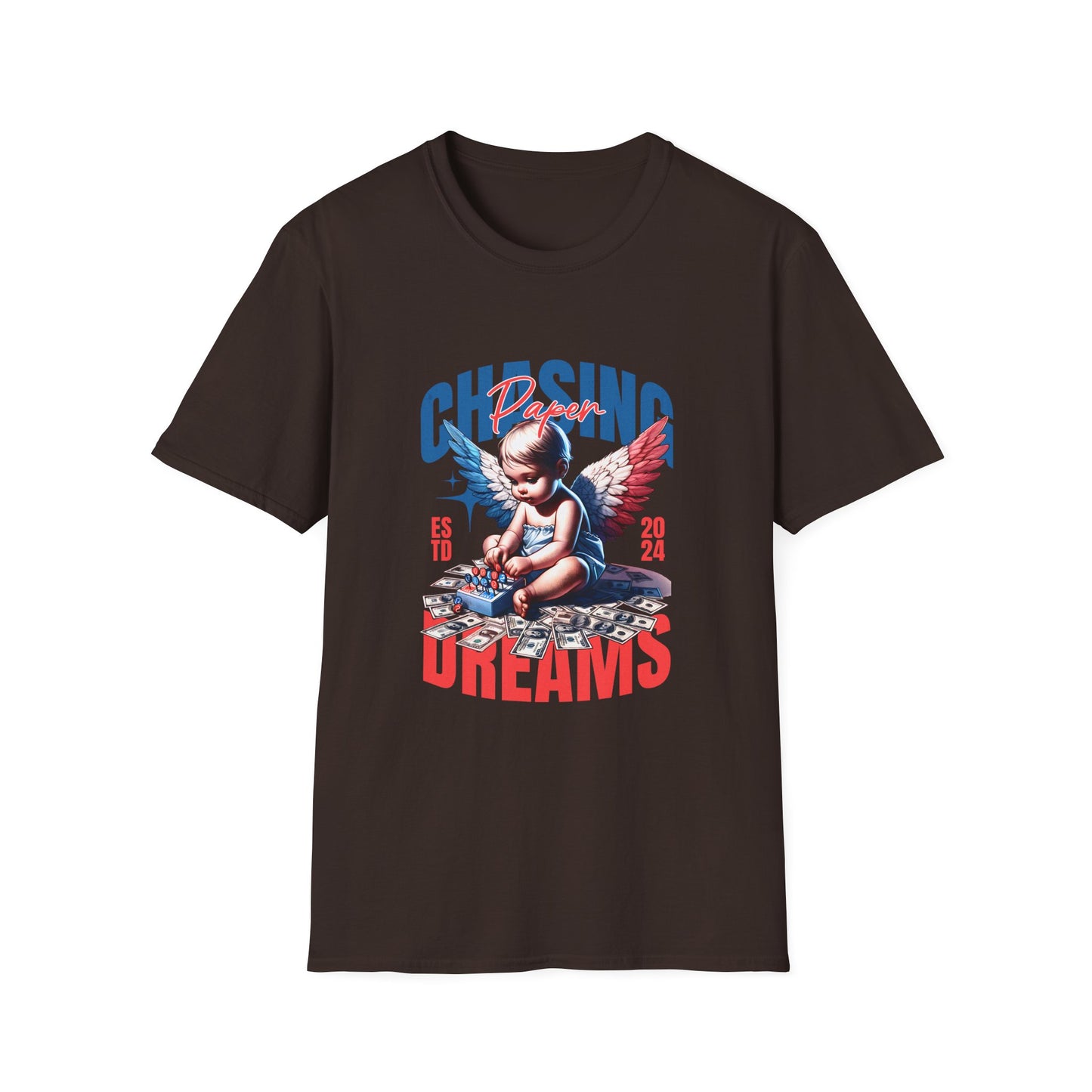 Chasing Dreams Unisex Softstyle T-Shirt, Motivational Tee, Gift for Dreamers, Casual Wear, Inspirational Apparel, Creative Spirit