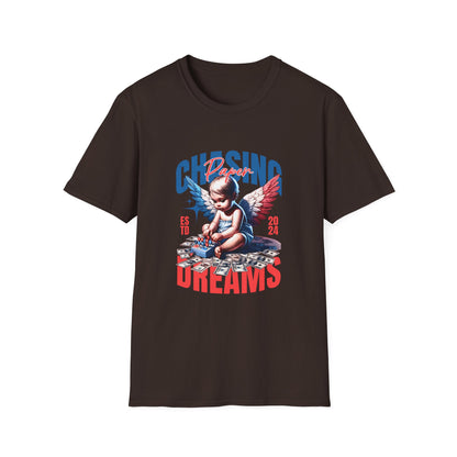Chasing Dreams Unisex Softstyle T-Shirt, Motivational Tee, Gift for Dreamers, Casual Wear, Inspirational Apparel, Creative Spirit
