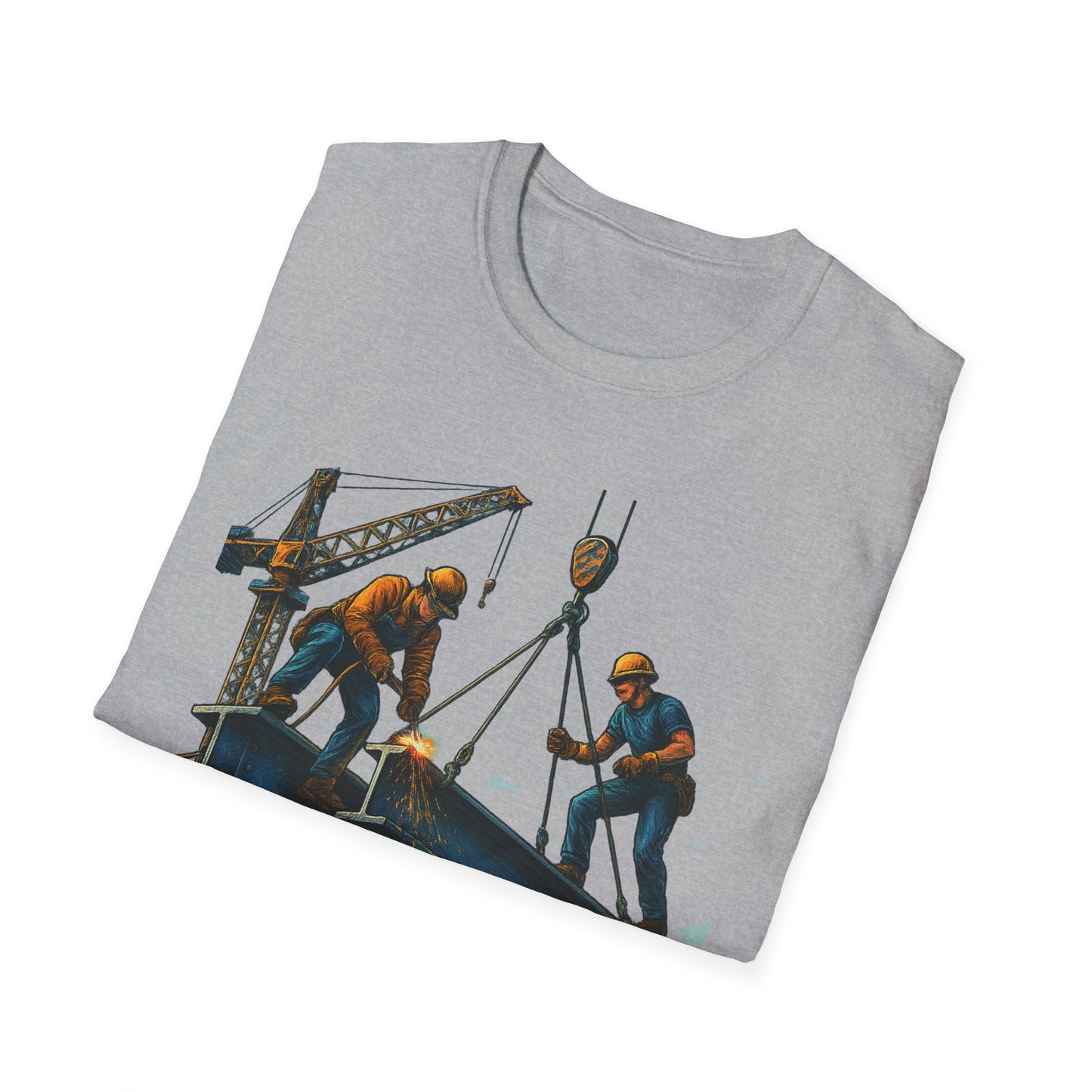 Steel Titans Unisex Softstyle T-Shirt | Construction Work Tee, Gift for Builders, Father's Day Shirt, Casual Workwear, Unique Graphic Tee