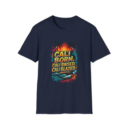 Cali Born Unisex Softstyle T-Shirt, California Pride Tee, Beach Vibes Shirt, Summer Casual Wear, Gift for Travel Lovers