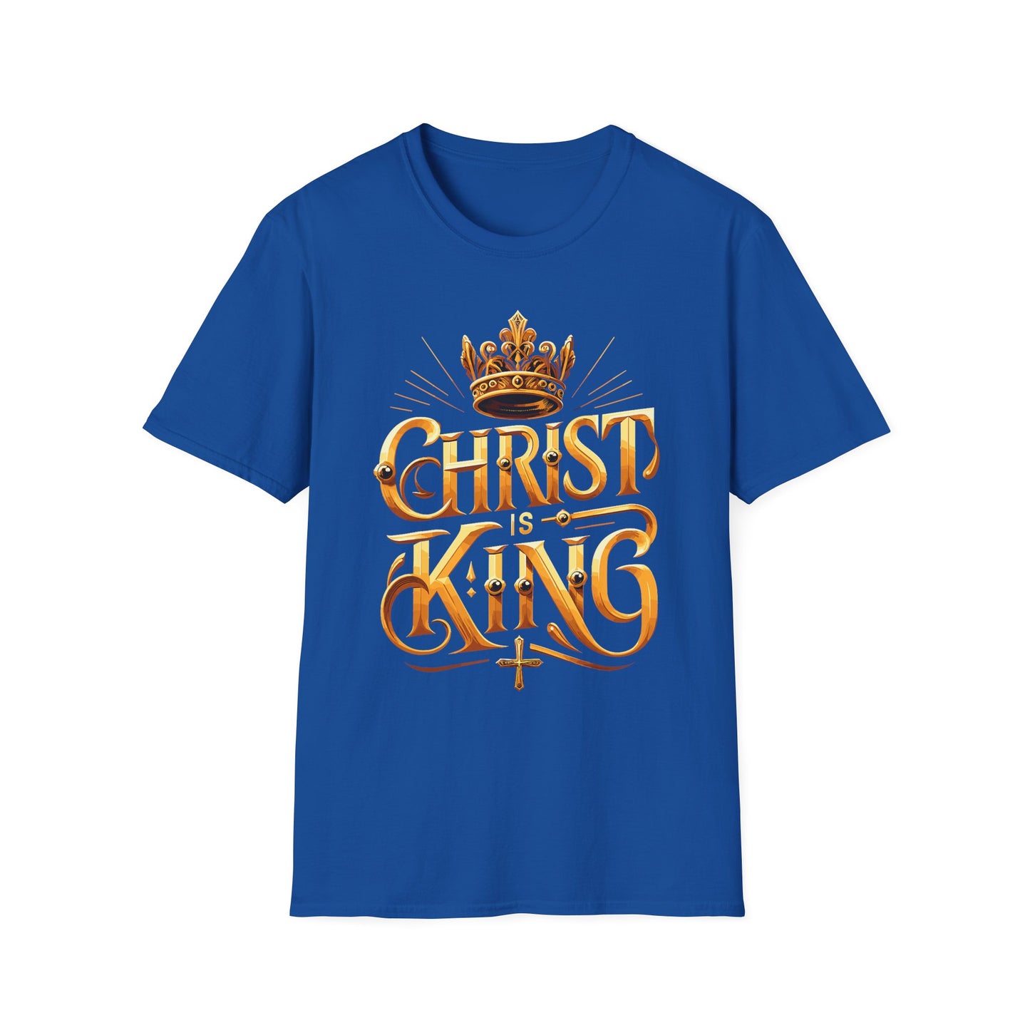 Christ is King Graphic T-Shirt, Faith-Based Tee, Unisex Softstyle Shirt, Christian Apparel, Inspirational Gift for Holidays