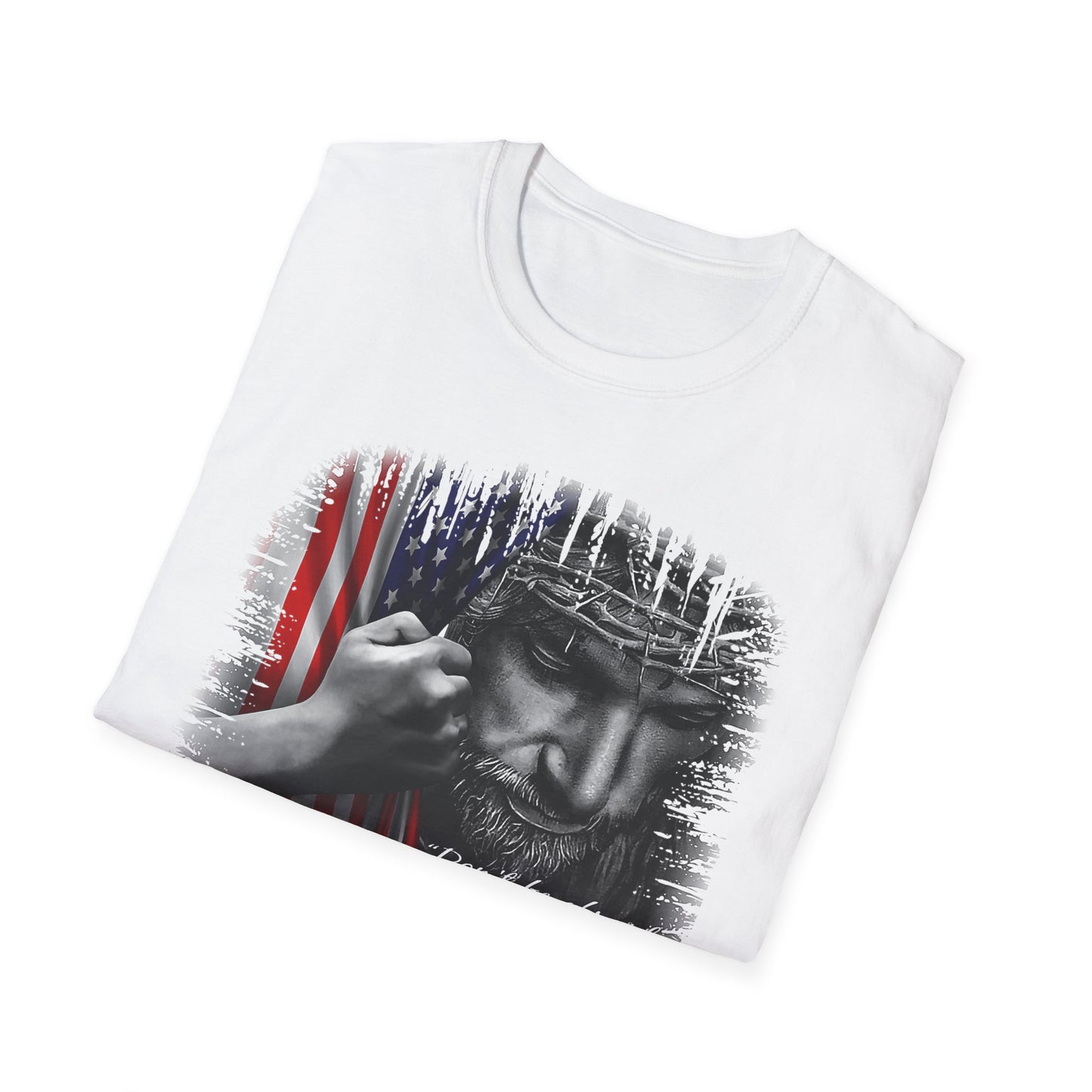 Patriotic Graphic T-Shirt - Unisex Softstyle Tee, Faith-Inspired Apparel, 4th of July, Memorial Day, Inspirational Gift