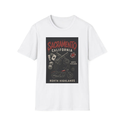Sacramento Graphic Tee - Unisex Softstyle T-Shirt, California Apparel, Cool Casual Wear, Gift for Gamblers, Vintage Design