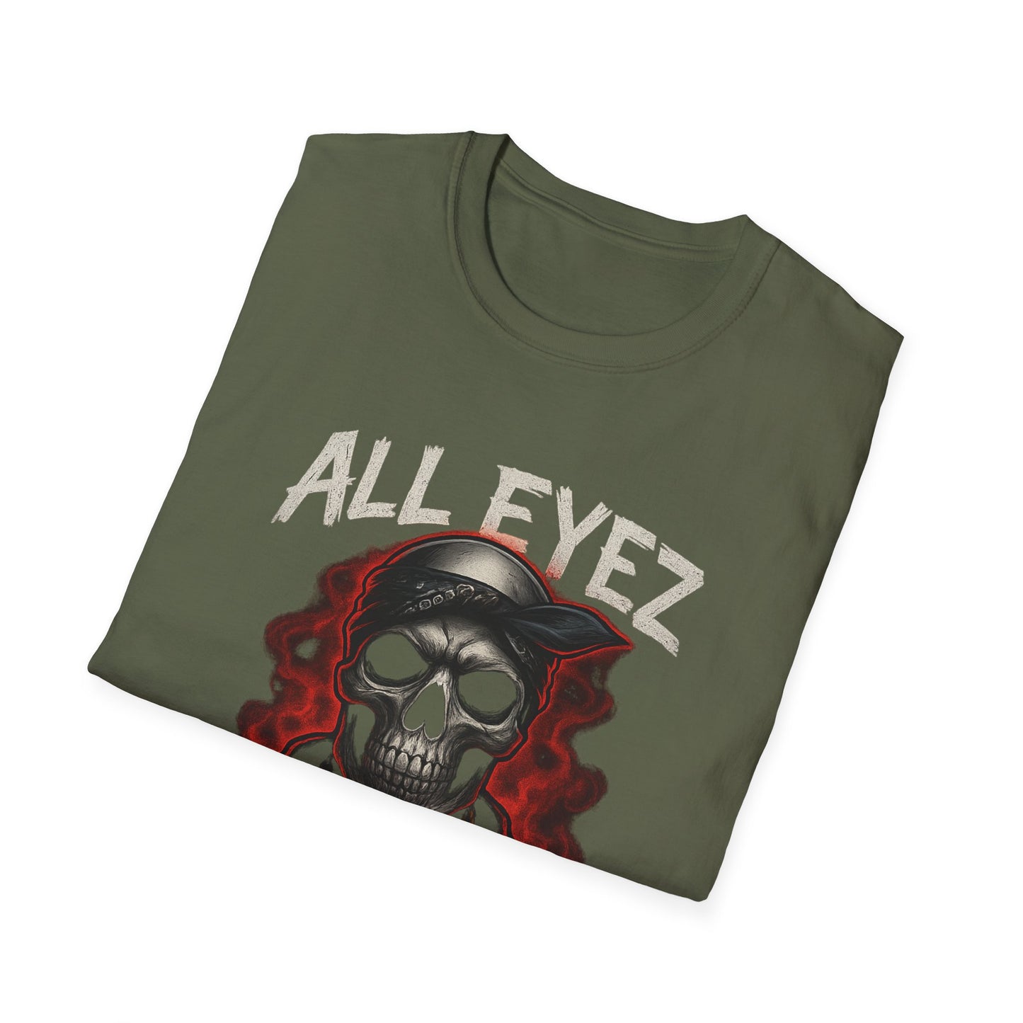 All Eyez on Me Skull Unisex T-Shirt | Casual Streetwear, Music Vibe Tee, Cool Graphic Apparel, Hip-Hop Fashion, Gift for Music Lovers