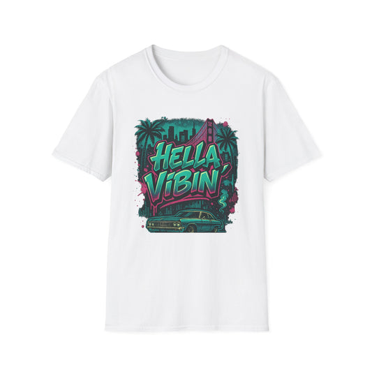 Hella Vibin' Unisex Softstyle T-Shirt, Summer Vibes, Festival Wear, Gift for Friends, Casual Lifestyle, Retro Design