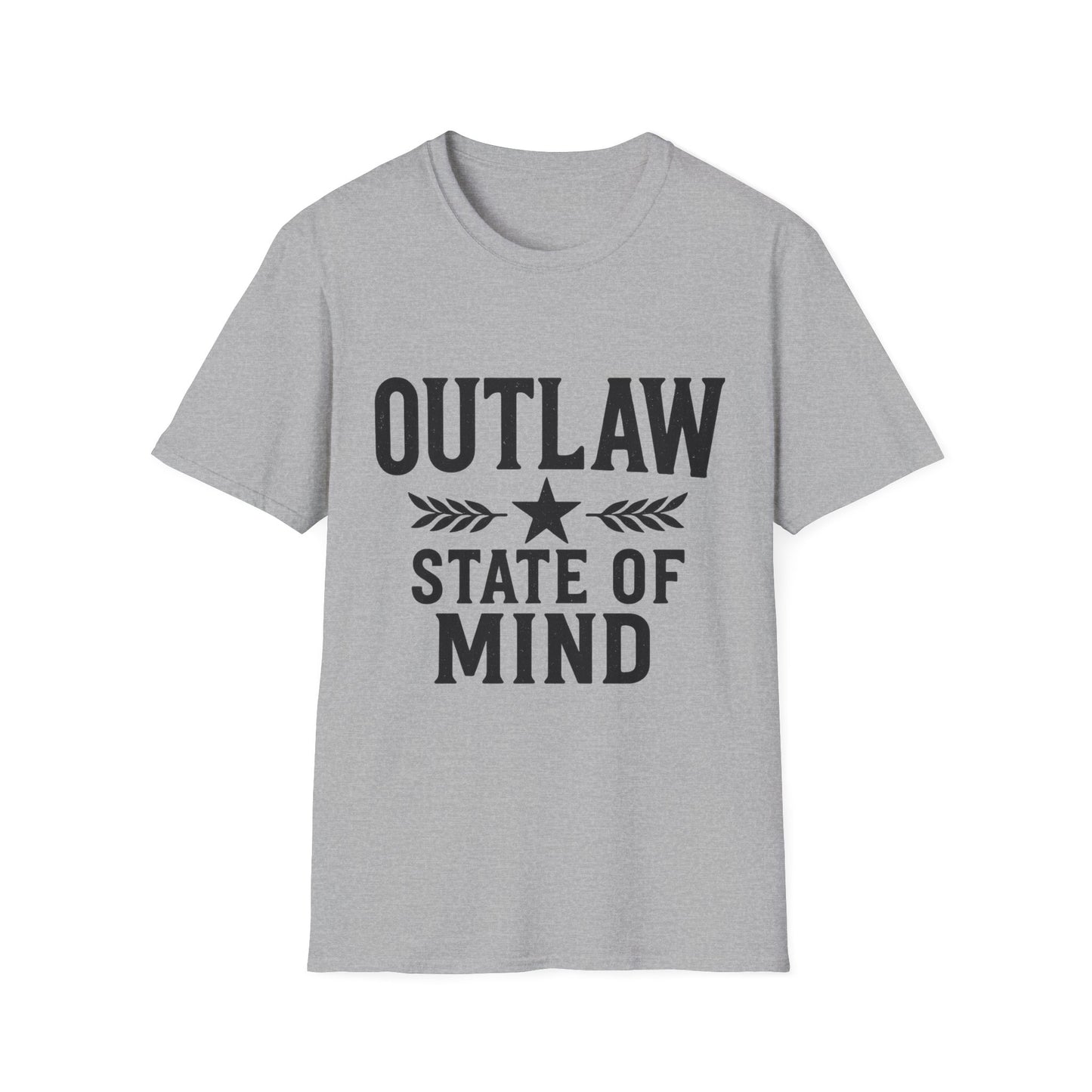 Unisex Outlaw State of Mind T-Shirt, Casual Tee, Gift for Rebels, Comfy Shirt, Festival Wear, Statement Apparel