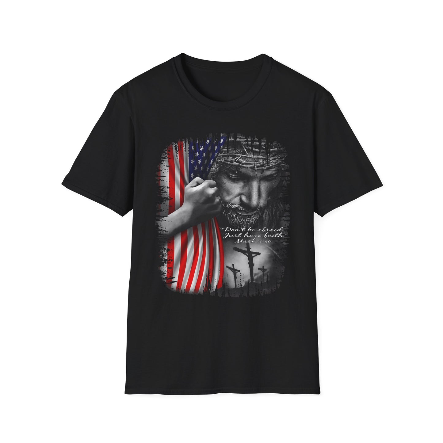 Patriotic Graphic T-Shirt - Unisex Softstyle Tee, Faith-Inspired Apparel, 4th of July, Memorial Day, Inspirational Gift