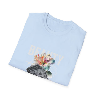 Floral Beauty & Money T-Shirt, Unisex Graphic Tee, Nature Inspired Shirt, Gift for Art Lovers, Casual Wear