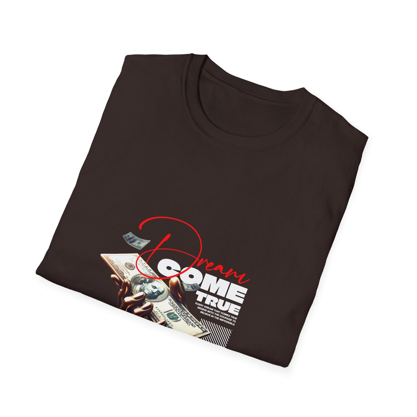 Dreams Come True Graphic Tee, Unisex Softstyle T-Shirt, Graphic T-Shirt, Casual Wear, Gifts for Dreamers, Inspirational Apparel