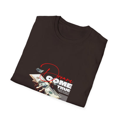 Dreams Come True Graphic Tee, Unisex Softstyle T-Shirt, Graphic T-Shirt, Casual Wear, Gifts for Dreamers, Inspirational Apparel