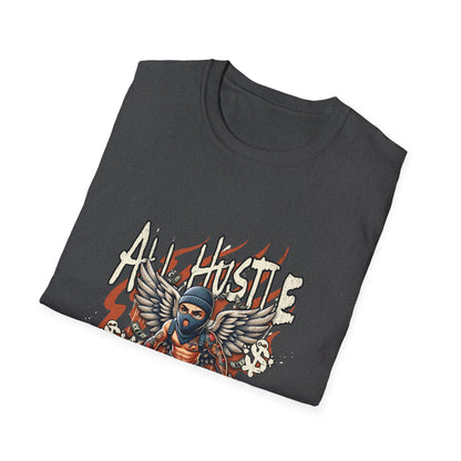 All Hustle No Luck Unisex Softstyle T-Shirt | Motivational Apparel, Graphic Tee, Casual Wear, Gift for Entrepreneurs, Streetwear