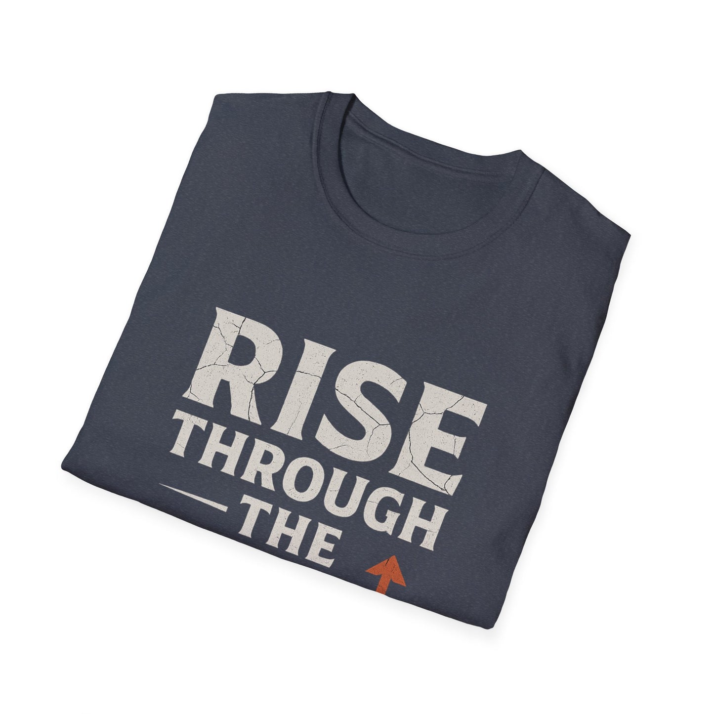 Inspirational Unisex Softstyle T-Shirt - Rise Through the Wreckage, Motivational Gift, Casual Wear, Workout Shirt, Uplifting Message Tee