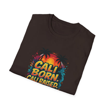 Cali Born Unisex Softstyle T-Shirt, California Pride Tee, Beach Vibes Shirt, Summer Casual Wear, Gift for Travel Lovers