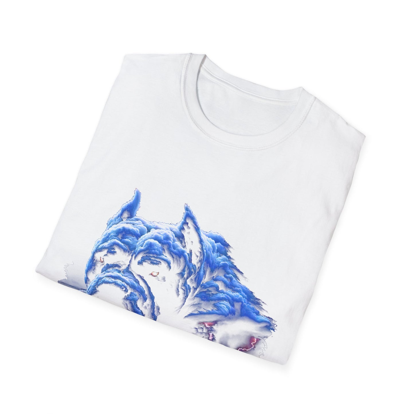 Blue Bulldog Art Unisex T-Shirt, Pet Lover Gift, Art Tee, Casual Wear, Unique Design, Animal Lover Apparel