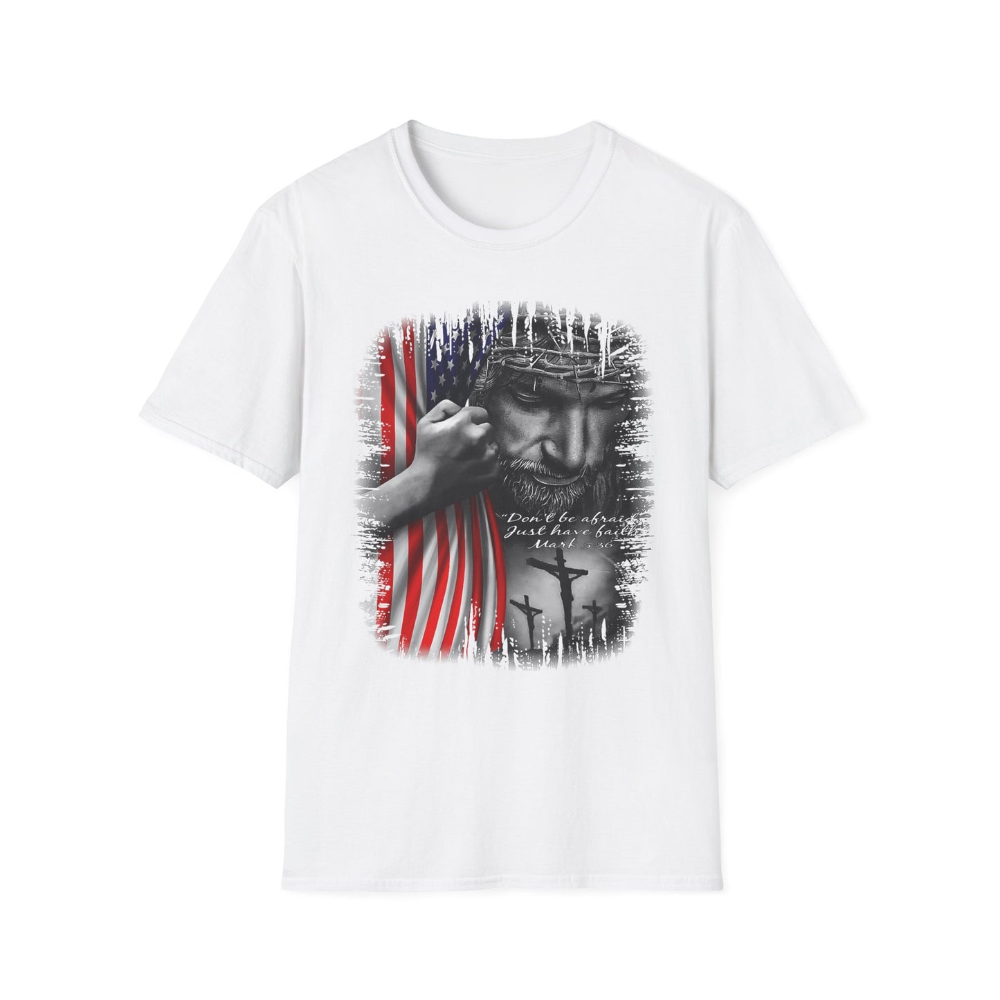 Patriotic Graphic T-Shirt - Unisex Softstyle Tee, Faith-Inspired Apparel, 4th of July, Memorial Day, Inspirational Gift