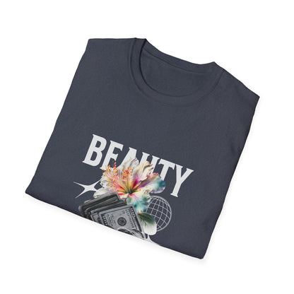 Floral Beauty & Money T-Shirt, Unisex Graphic Tee, Nature Inspired Shirt, Gift for Art Lovers, Casual Wear