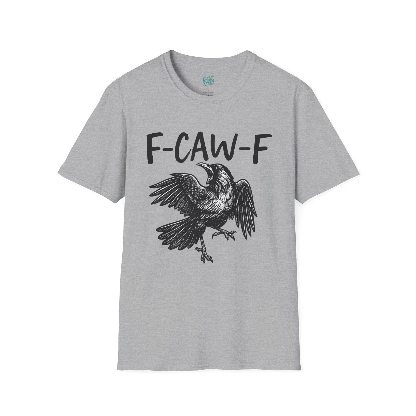 F-Caw-F Unisex Softstyle T-Shirt, Casual Graphic Tee, Gift for Bird Lovers, Unique Nature Shirt, Funny Animal Apparel