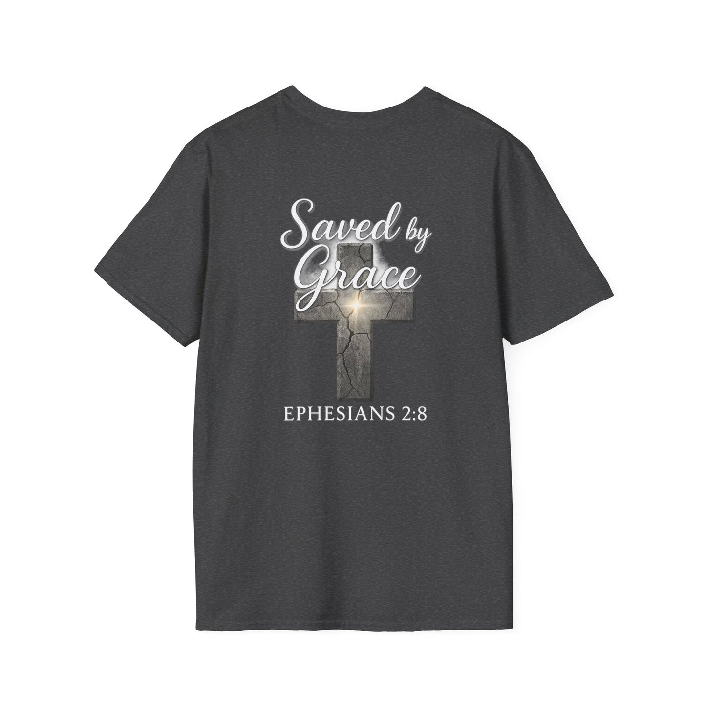 Christian Graphic Tee, Saved by Grace Shirt, Ephesians 2:8 T-Shirt, Unisex Faith Apparel, Inspirational Clothing