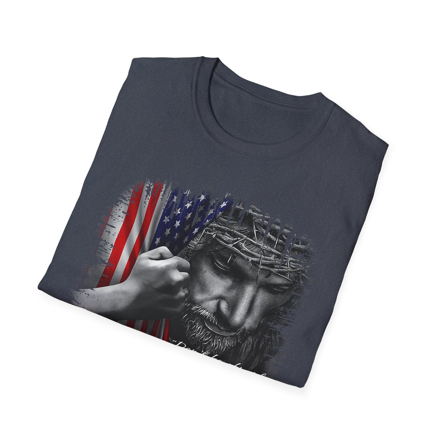 Patriotic Graphic T-Shirt - Unisex Softstyle Tee, Faith-Inspired Apparel, 4th of July, Memorial Day, Inspirational Gift