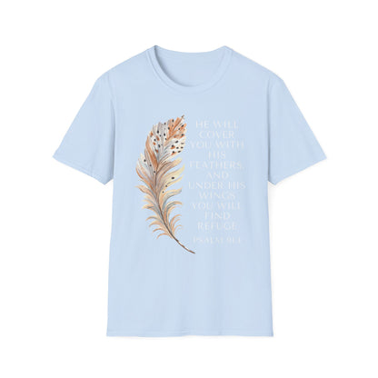 Faith-Inspired Unisex Softstyle T-Shirt – Psalm 91:4