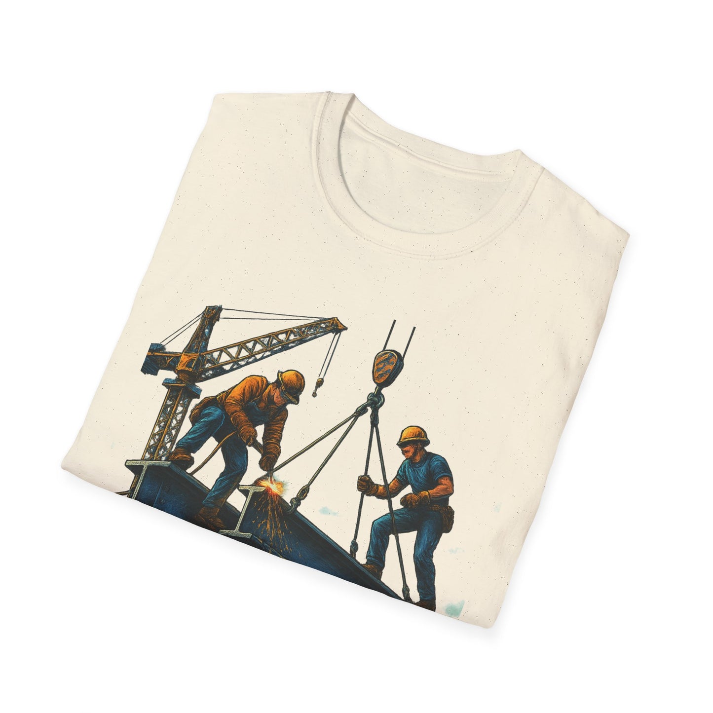 Steel Titans Unisex Softstyle T-Shirt | Construction Work Tee, Gift for Builders, Father's Day Shirt, Casual Workwear, Unique Graphic Tee