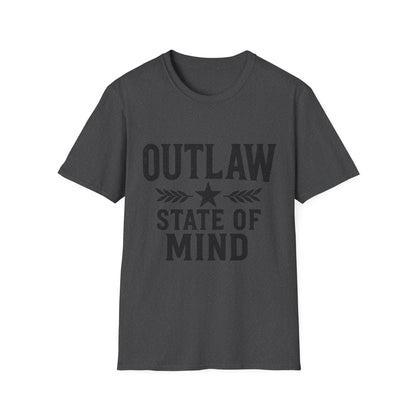 Unisex Outlaw State of Mind T-Shirt, Casual Tee, Gift for Rebels, Comfy Shirt, Festival Wear, Statement Apparel