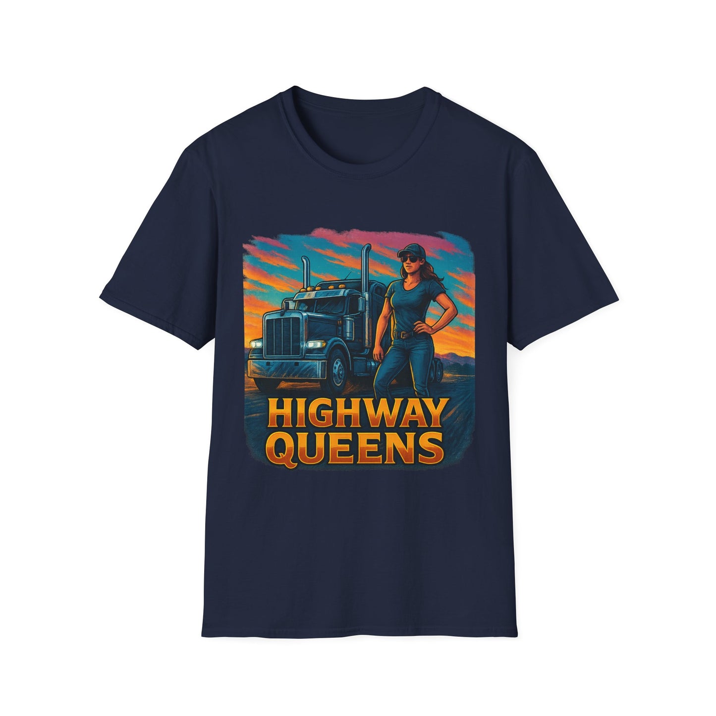 Highway Queens Unisex T-Shirt, Truck Driver Tee, Road Trip Shirt, Casual Gift, Women's Empowerment Apparel