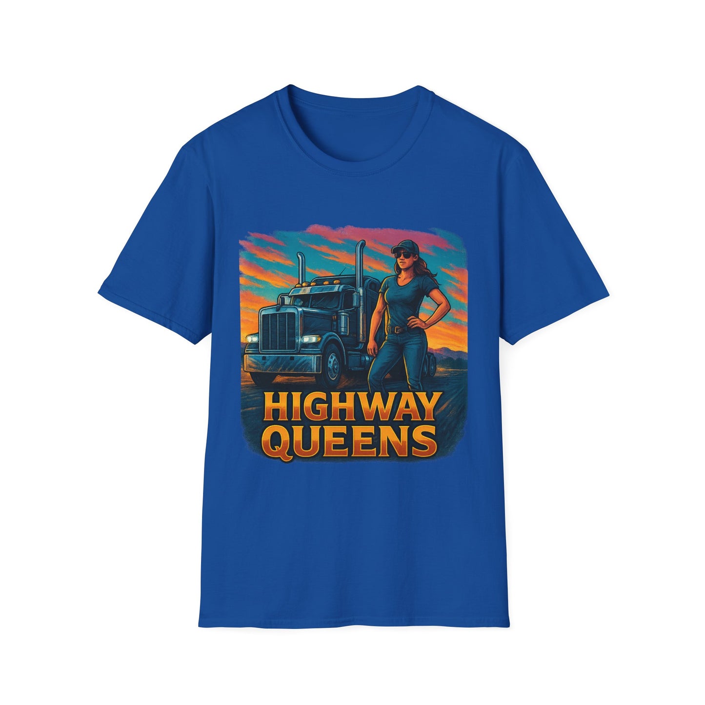 Highway Queens Unisex T-Shirt, Truck Driver Tee, Road Trip Shirt, Casual Gift, Women's Empowerment Apparel