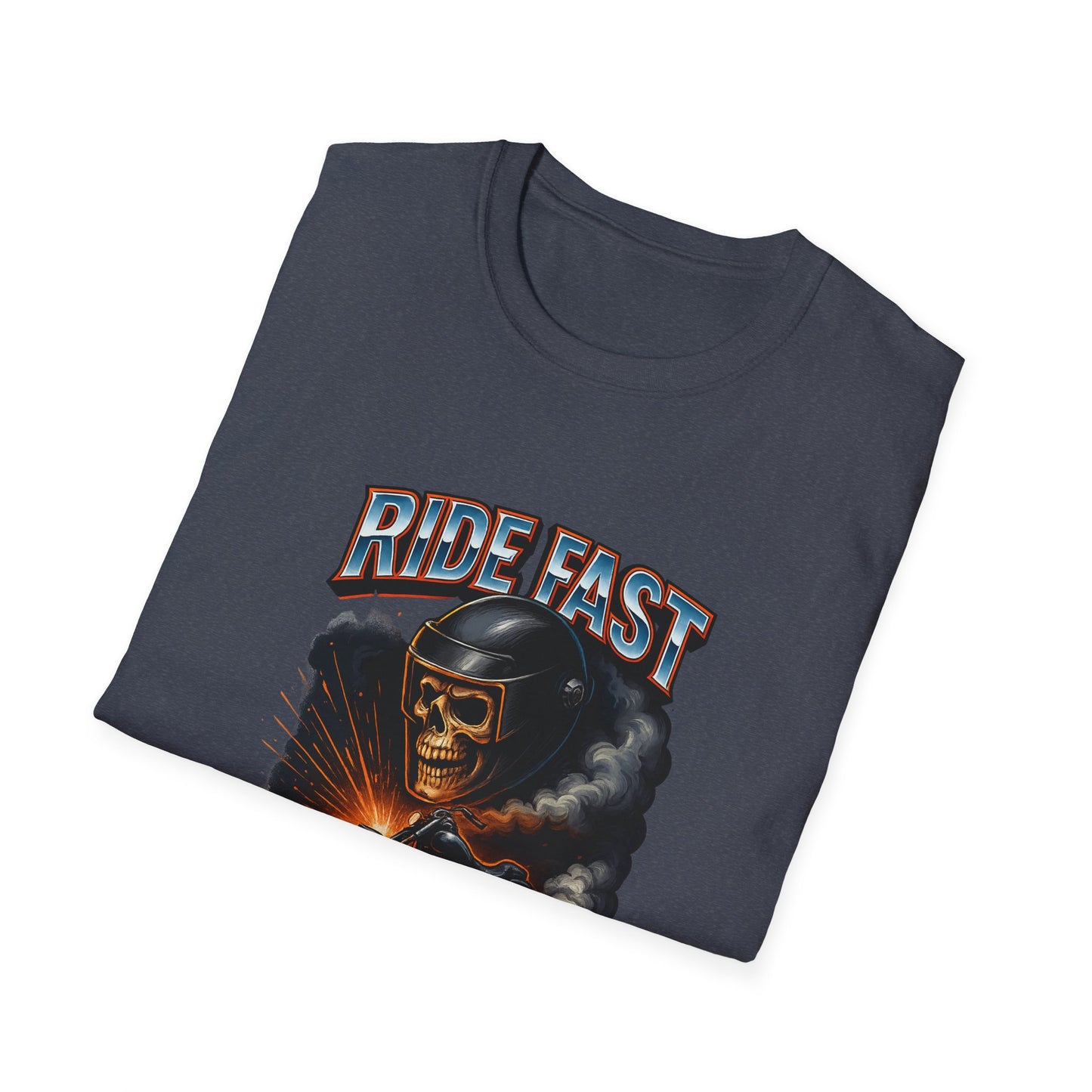 Ride Fast, Die Last Graphic Tee - Unisex Softstyle T-Shirt, Biker Gift, Motorcycle Apparel, Casual Wear, Ride Culture Shirt