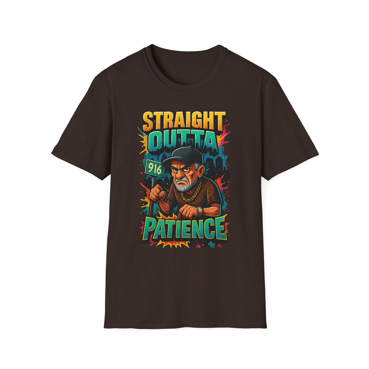 Straight Outta Patience Unisex T-Shirt - Funny Graphic Tee for Men and Women, Gift for Birthdays, Anniversaries, Casual Wear, Humor Fashion
