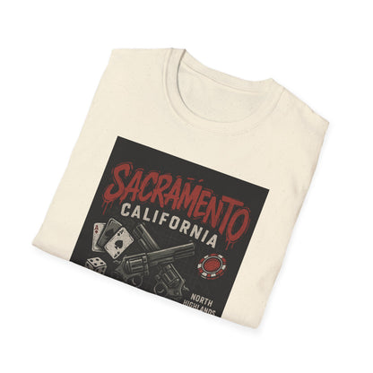 Sacramento Graphic Tee - Unisex Softstyle T-Shirt, California Apparel, Cool Casual Wear, Gift for Gamblers, Vintage Design