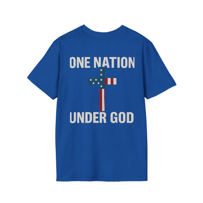 Patriotic Christian T-Shirt, One Nation Under God Tee, Unisex Graphic Top, Faith-Based Apparel, Independence Day Gift, Casual Wear