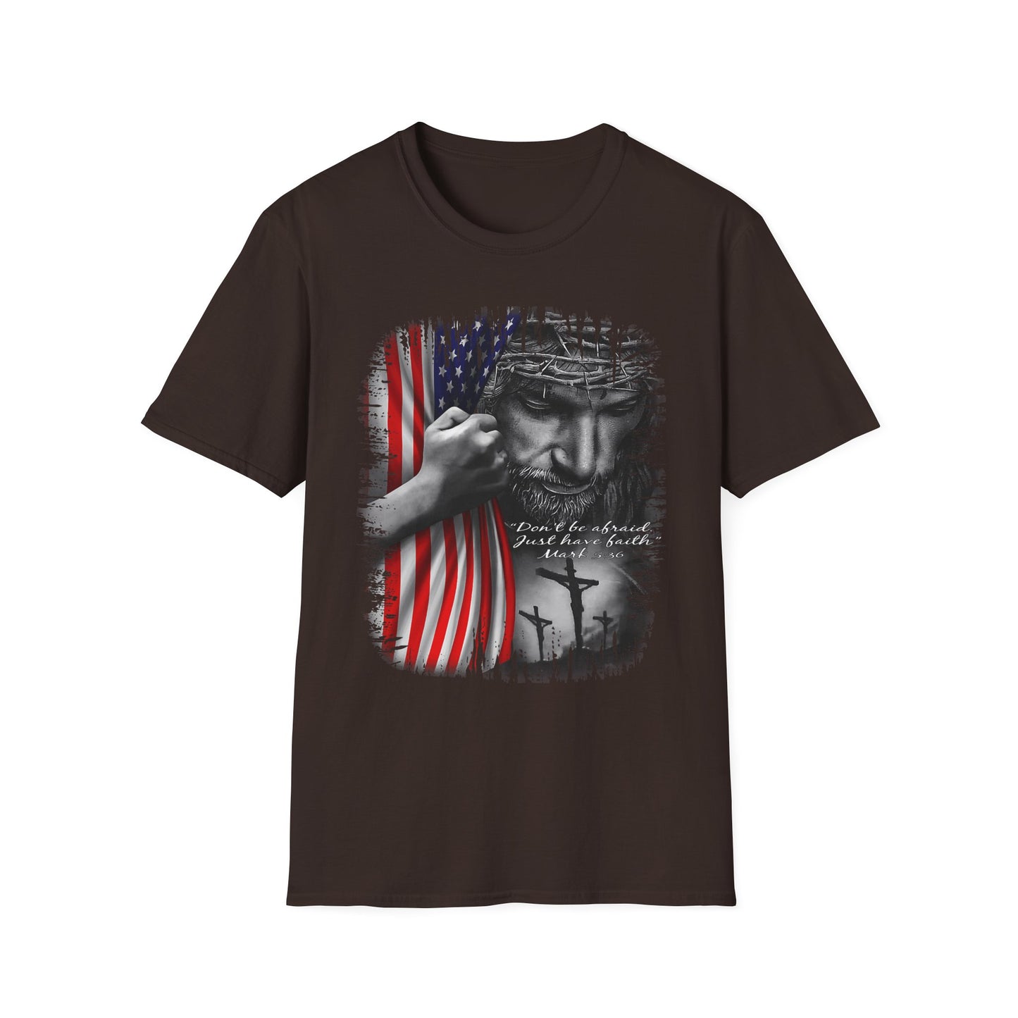 Patriotic Graphic T-Shirt - Unisex Softstyle Tee, Faith-Inspired Apparel, 4th of July, Memorial Day, Inspirational Gift