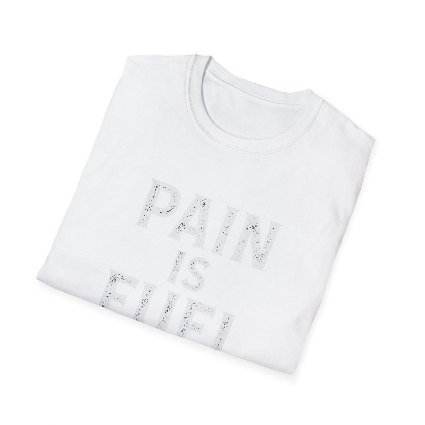 Motivational Skull T-Shirt, Unisex Softstyle Tee, Workout Apparel, Fitness Gift, Casual Wear, Pain is Fuel Design