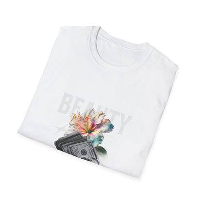 Floral Beauty & Money T-Shirt, Unisex Graphic Tee, Nature Inspired Shirt, Gift for Art Lovers, Casual Wear